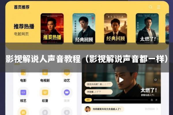影视解说人声音教程（影视解说声音都一样）